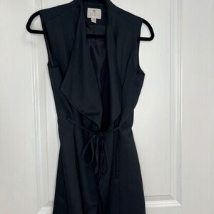 Lila Rose Black Sleeveless Tie-Waist Vest Blazer XS